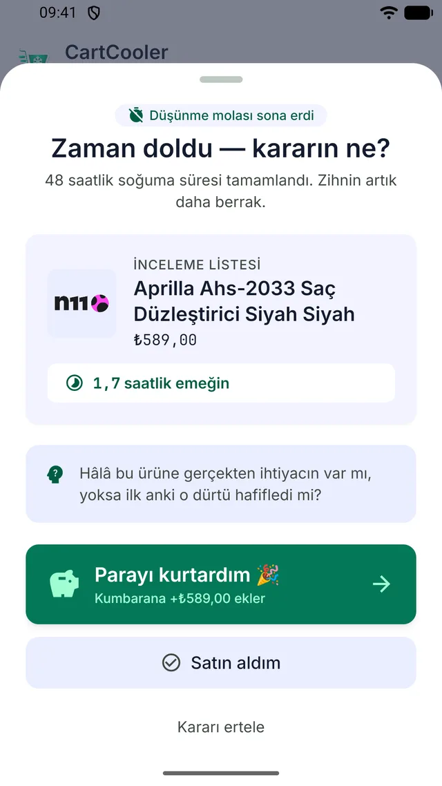 48 saatlik soğumadan sonra karar ekranı